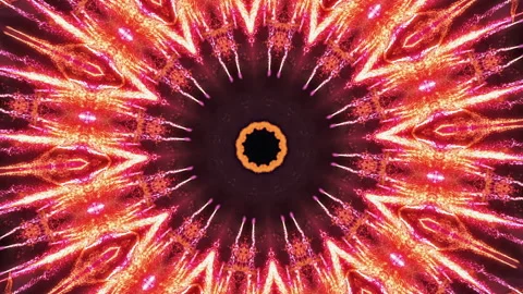 Mandala Hypnotic Neon light seamless VJ Loop. Stock Footage 159980435