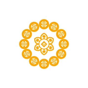 Mandala icon ornamental design element. Geometric circle element. Stock Illustration
