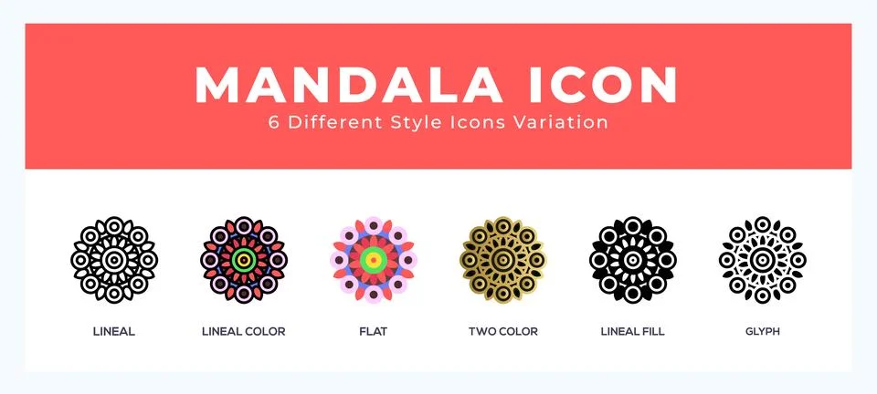 Mandala icon set. Design elements for logo Stock Illustration