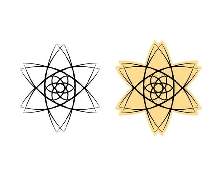 Mandala icon set, ethnic boho style Logo. Creative flower, star web decor Stock-Illustration