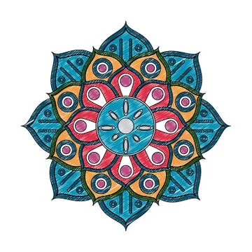 Mandala indian emblem scribble Stock Illustration