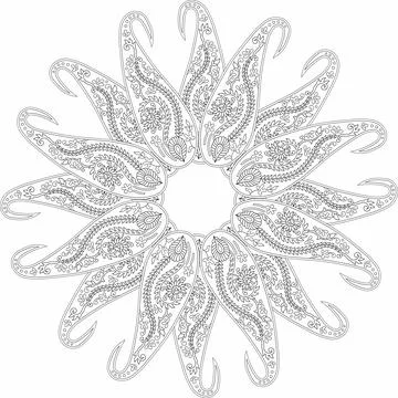 Mandala isolated design element, geometric line pattern. Stylized floral roun 스톡 일러스트