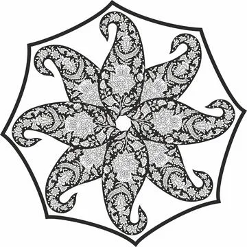 Mandala isolated design element, geometric line pattern. Stylized floral roun 스톡 일러스트