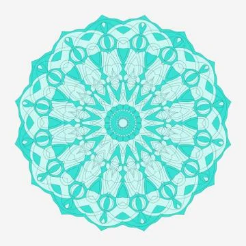Mandala isolated vector. A symmetrical round monochrome ornament. Stock Illustration