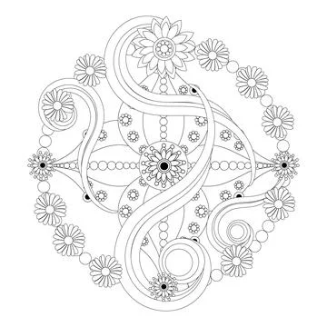 Mandala isolated on white background. Illustrazione stock
