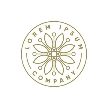 Mandala label stamp logo Stock Illustration