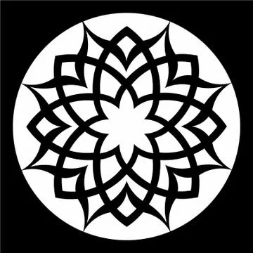 Mandala Laser cut cnc panel design for metal, wooden room divider. Stock Illustration