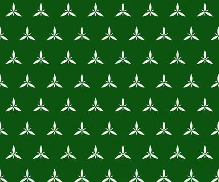 Mandala leaf design seamless repeat pattern in dark green background Stock Illustration