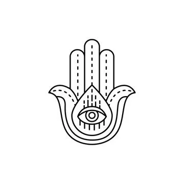 Mandala line icon. Isolated vector element. Stock Illustration