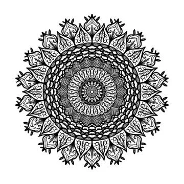 Mandala Line Template Stock Illustration