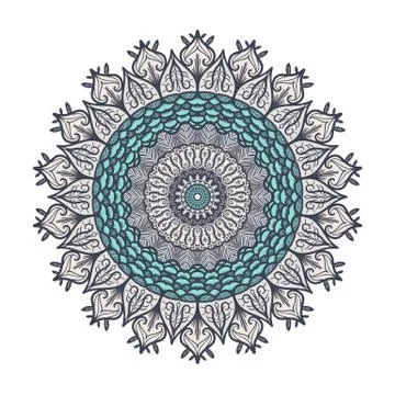 Mandala Line Template Stock Illustration
