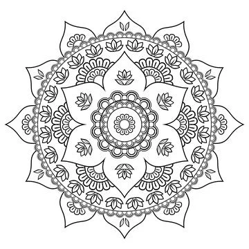 Mandala Lotus Isolated Stock Illustration