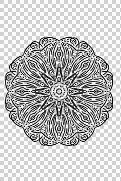 Mandala, made by hand, with black brushes, Stock Illustration