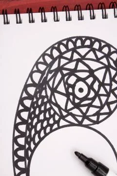 Mandala with maker Stock Photos