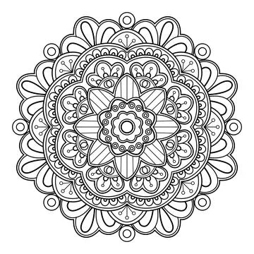 Mandala Mandala pattern for Coloring book. Mandala digital art Stencil Stock Illustration
