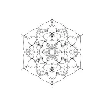 Mandala modern line art,basic Zentangle pattern Stock Illustration
