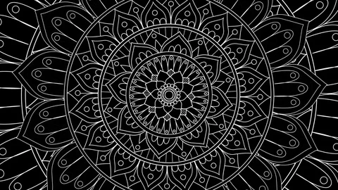 Mandala Monochrome Stock Footage 85890341