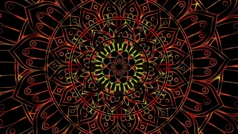 Mandala Neon Dance Video stock 85890500