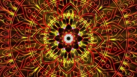 Mandala Neon Pattern Stock Footage 85890688