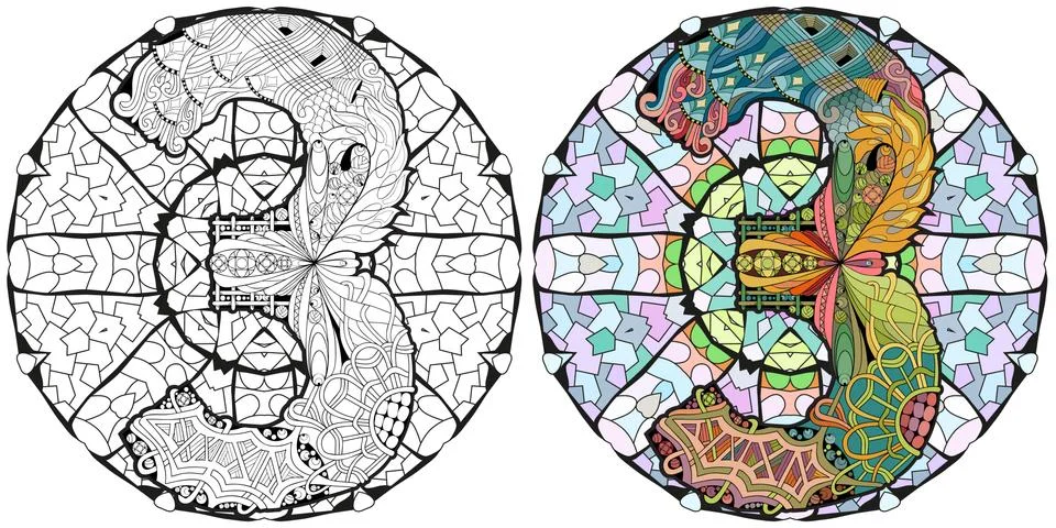 Mandala with numero three. Vector decorative zentangle Stock Illustration
