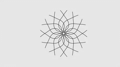 Mandala. One line drawing animation. Video clip with alpha channel. Stock Footage 285140468
