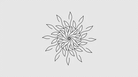 Mandala. One line drawing animation. Video clip with alpha channel. Stock Footage 285140747