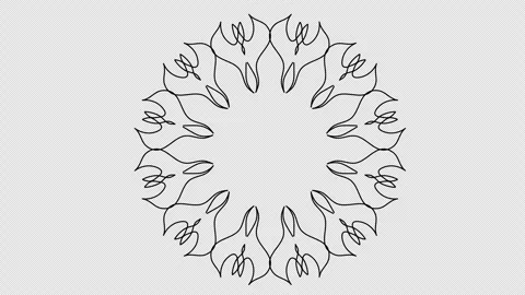 Mandala. One line drawing animation. Video clip with alpha channel. Stock Footage 285141822