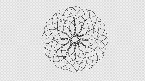 Mandala. One line drawing animation. Video clip with alpha channel. Stock Footage 285142158