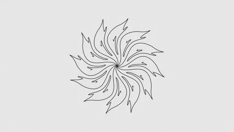 Mandala. One line drawing animation. Video clip with alpha channel. Stock Footage 285144051