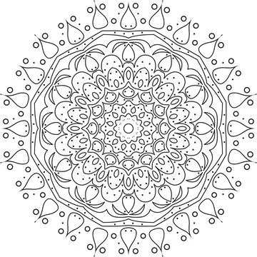Mandala. Oriental decorative flower pattern. Vector illustration isolated on  Illustrazione stock