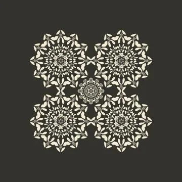 Mandala oriental pattern. Round ornament background set Stock Illustration
