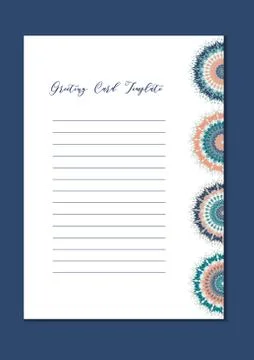 Mandala oriental template card Stock Illustration