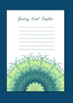 Mandala oriental template card Stock Illustration