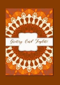 Mandala oriental template card Stock Illustration