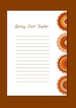 Mandala oriental template card Stock Illustration