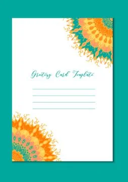 Mandala oriental template card Stock Illustration