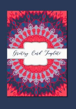 Mandala oriental template card Stock Illustration