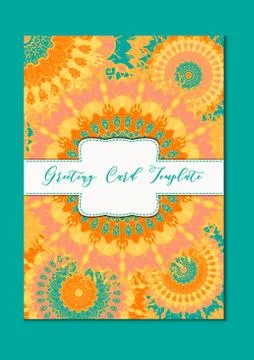 Mandala oriental template card Stock Illustration