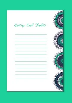 Mandala oriental template card Stock Illustration