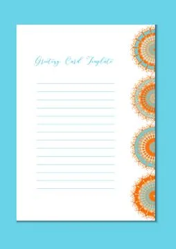 Mandala oriental template card Stock Illustration
