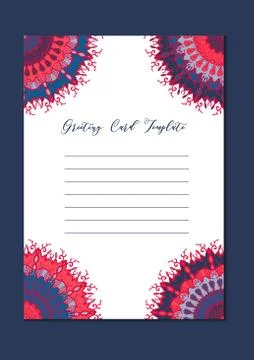 Mandala oriental template card Stock Illustration