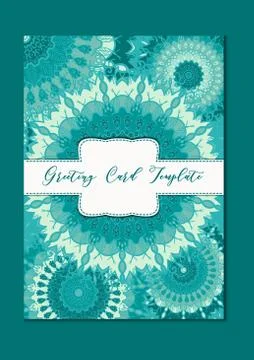 Mandala oriental template card Stock Illustration