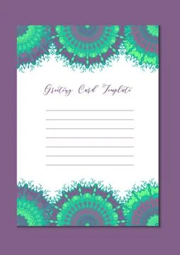 Mandala oriental template card Stock Illustration