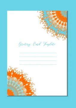 Mandala oriental template card Stock Illustration