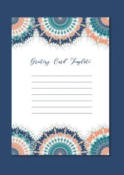 Mandala oriental template card Stock Illustration