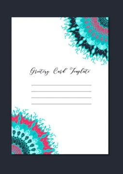 Mandala oriental template card Stock Illustration