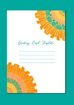 Mandala oriental template card Stock Illustration