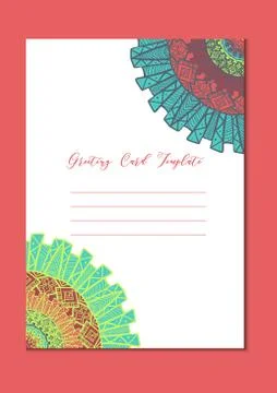 Mandala oriental template card Stock Illustration