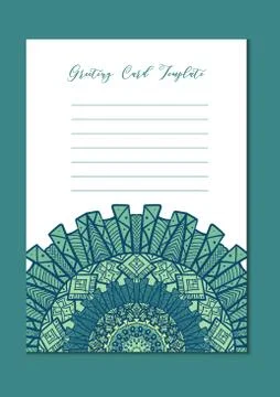 Mandala oriental template card Stock Illustration