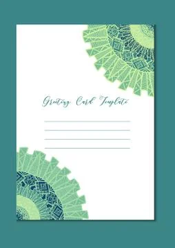 Mandala oriental template card Stock Illustration
